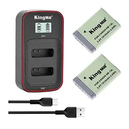 3-Pack KingMa Canon NB-13L (2 АКБ KingMa NB-13L та 1 ЗУ на дві батареї)