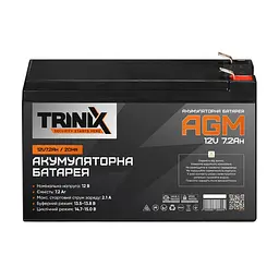 Trinix 12V7.2Ah/20Hr AGM Акумуляторна батарея 12В 7.2А*год свинцево-кислотна (44-00045) - мініатюра 2