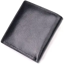 Компактний гаманець для грошей із натуральної гладкої шкіри ST Leather 19418 чорний - мініатюра 2