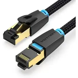 Патч-корд 1м, S/FTP cat 8 RJ-45 COPPER black Vention (IKGBF)