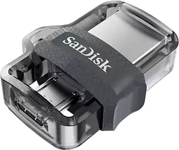 USB Flash накопичувач SanDisk 128GB Ultra Dual Drive m3.0 USB 3.0/microUSB OTG black (SDDD3-128G-G46) - мініатюра 2
