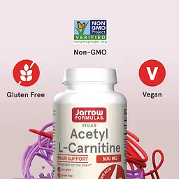 Ацетил L-карнітин Jarrow Formulas Acetyl L-Carnitine 500 мг 60 вегетаріанських капсул - мініатюра 3