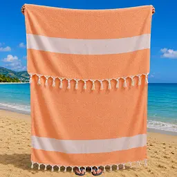 Рушник пештемаль Turkey Towel 100х180 см легкий великий для пляжу басейну бані сауни підстилка на дачу пікнік природу відпустку море ромб помаранчевий