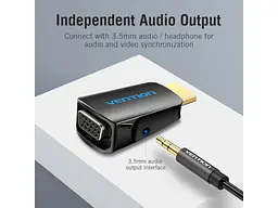 Адаптер Vention HDMI to VGA/3.5mm Black (AIDB0) - мініатюра 11