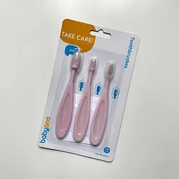 Набір дитячих зубних щіток для щоденної гігієни малюка Baby Ono 550/01 Рожевий - мініатюра 2