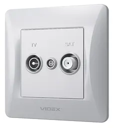 Розетка Videx Binera TV+SAT кінцева срібний шовк (VF-BNSK2TVSATE-SS) - мініатюра 2
