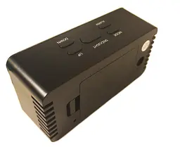 Дзеркальний LED годинник з будильником та термометром UKC DS-3658L із зеленим підсвічуванням black