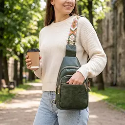 Сумка компактного розміру з однією лямкою через плече з гладкої екошкіри Vintage 22771 зелена - мініатюра 2