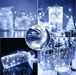 Світлодіодна гірлянда Sun Lamp Крапля Роси 100 LED 10 м холодне біле світло батарейки - мініатюра 7