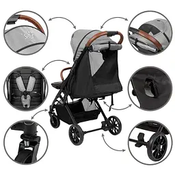 Прогулянкова коляска Kidwell Colmer Cool Grey - мініатюра 8