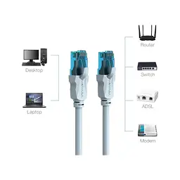 Патч-корд 5м, RJ-45 cat 5e UTP blue Vention (VAP-A10-S500) - мініатюра 2