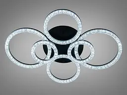 Стельова LED-люстра Diasha MX4770/2+2BK 135W, 6 кілець, 3 кольори світла, 60×82 см, настінний вимикач - мініатюра 2