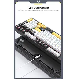 Механічна ігрова клавіатура з підсвічуванням iMICE GK-500 USB Wired Type-C, Eng/Укр/Рус, Black - мініатюра 9