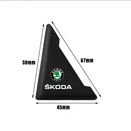 Захист кутів дверей Skoda 2 шт Гумові 45х58х47 мм на скотчі Чорні Посилені (протиударні чохли від сколів) - мініатюра 3