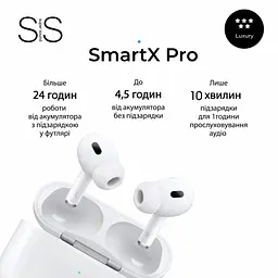 Бездротові навушники SmartX Pro Luxury Bluetooth навушники з детектором вуха, наушникі блютуз TWS White
- мініатюра 3