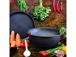 Казан SNT узбецький WOK 15л V15СР з кришкою-сковородою