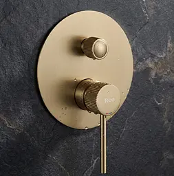 Душова система прихованого монтажу Rea Lungo Stripe + BOX brushed gold REA-P9492 - мініатюра 4