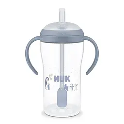 Поїльник з ручкою Nuk Perfect Match Learner Straw Cup з трубочкою 260 мл пінгвін (3954241) - мініатюра 2