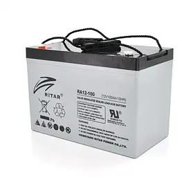 Акумуляторна батарея AGM RITAR RA12-100S, Gray Case, 12V 100.0Ah ( 307 x 169 x 215 ) Q1