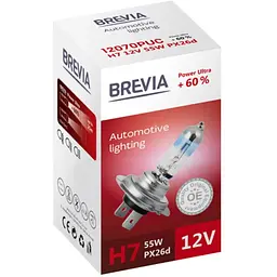 Галогенова лампа Brevia H7 12 V 55 W PX26d Power Ultra +60% CP - мініатюра 2