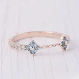 Каблучка з червоного золота з топазами 19 K-0229 - мініатюра 4