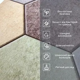 Килимок вологопоглинаючий Wall Sticker 38х58х3 мм Шестикутники (D) SW-00001571 - мініатюра 4
