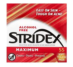 Серветки контроль акне максимальна дія без спирту Stridex Single-Step 55 дисків