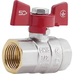 Кран кульовий SD Plus 1/2" ВР для води (метелик) SD602NW15PN40