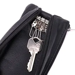 Містка шкіряна ключниця на блискавці ST Leather 22556 чорна - мініатюра 6