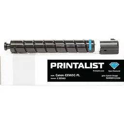 Туба з тонером PRINTALIST для Canon imageRUNNER C3326I аналог C-EXV65 Cyan ( 11000 ст.) (Canon-EXV65C-PL)