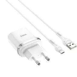 МЗП Hoco C12Q Smart QC3.0 3A (1USB-A) + кабель USB to MicroUSB Білий - мініатюра 2