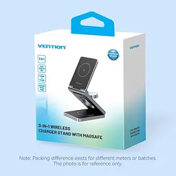 Зарядний пристрій Vention 15W 3-in-1 Magnetic Wireless Fast Charger Gray (FGFH0) - мініатюра 3