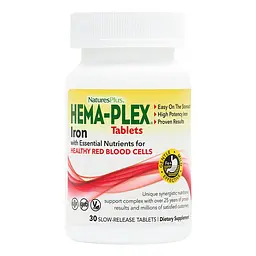 Хелатне залізо NaturesPlus Hema-Plex Jar 30 таблеток