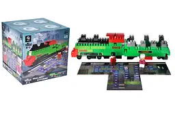 Конструктор блоковий QB300-202 "Block&Steps: Залізничний Експрес" + ходилка та меморі гра 3в1, 136дет. qbee