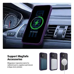 Чехол для Apple iPhone 11, Uniq MagCase, фиолетовый, противоударный, панель-накладка с MagSafe, ударопрочный TPU+PC, с магнитом MagSafe, поддержка полноценной беспроводной зарядки, ArmorStandart (ARM75319) - мініатюра 4