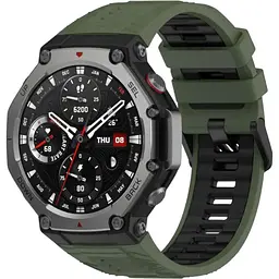 Ремінець DK для Xiaomi Amazfit T-Rex 3 Silicone Double Color Sport Band Classic (green / black)