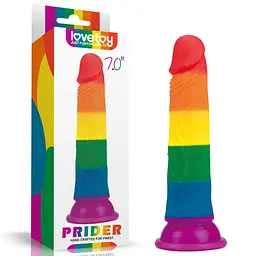 Фалоімітатор LoveToy Prider 7" 18.5 см райдужний - мініатюра 10