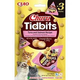 Ласощі для котів Inaba Churu Tidbits запечені кульки з тунцем та лососем 12 г 6 шт.