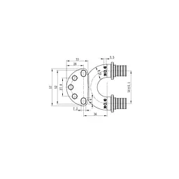 Кутник настін. з наскрізн.проход.та ВР Koer Ka.LW20-06F-20 - 20(2.8mm) x 1/2"F x 20(2.8mm) KR4883 - мініатюра 2