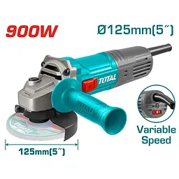 УШМ Total TG109125565 кутова 900 Вт 125 мм 5000 - 11000 об хв