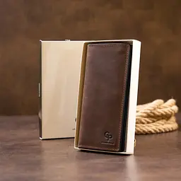 Чоловічий шкіряний гаманець GRANDE PELLE 9,5х19,8х2 см acs0016021 - мініатюра 9