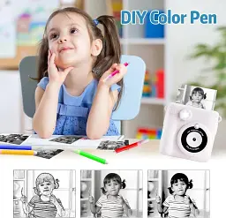 Дитяча цифрова фотокамера з моментальним друком 8MP Kids Instant Print Camera ABS-681 біла 1080P для дітей 3-10 років - мініатюра 3