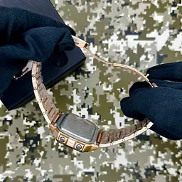 Наручний годинник чоловічий 011RGUAGD Тризуб золото Рожеве золото + Коробка. Patriot acs0031020 - мініатюра 5