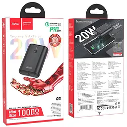 Портативна батарея Hoco Q3 Mayflower PD20W+QC3.0 10000mAh Black - мініатюра 5