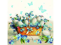 Серветки паперові великодні SILKEN 33 x 33см 18шт "КОШИК" 3шар