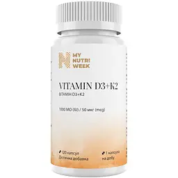 D3+К2 My Nutri Week 1000 МО 120 капсул
