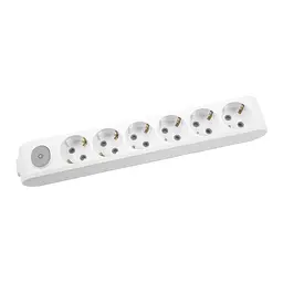 Колодка для подовжувача Panasonic X-tendia із заземленням 6 гнізд, сіра (WLTA04602GR-UA)