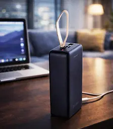 Павербанк AWEI PA13 50 000 mAh портативна батарея швидка зарядка 225W 2 USB дисплей Чорний - мініатюра 2