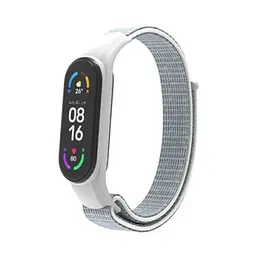 Ремінець Nylon Mi Band 3/4/5/6/7 Silver ( 04 )