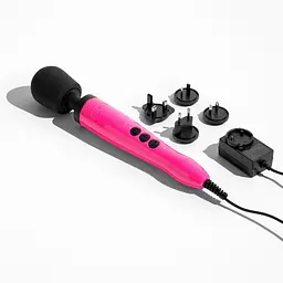 Вібромасажер DOXY Die Cast Massager Hot Pink, дуже потужний, живлення 220В, металевий корпус - мініатюра 4